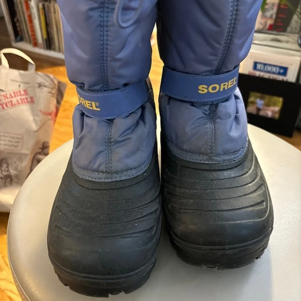 Sorel Snow Trooper Boots Kids Size 5 Blue Black NY1615-548 Good Insulated Winter